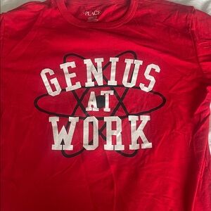 Place Red Long Sleeve 'Genius at Work' Men's Tee